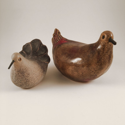 2 ceramics birds by G. Olivier