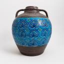 Italian Fiorentina brown and blue vase Bitossi_1