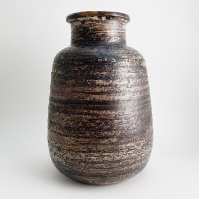 large vintage brutalist Swiss ceramic vase by Ueli Schmutz_0