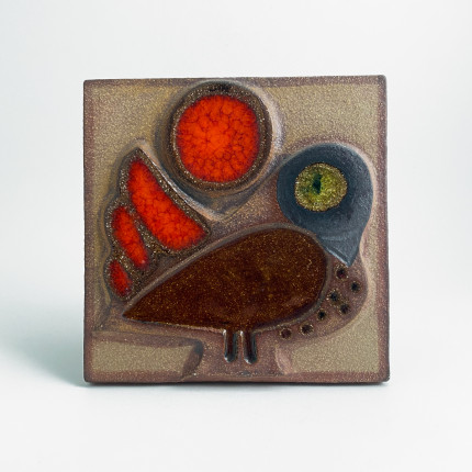 Mid-Century danish stoneware wall plate by Noomi Backhausen for Søholm 1960s