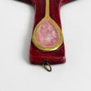 Red and gold "Graal" Mithé Espelt french ceramic mirror_4