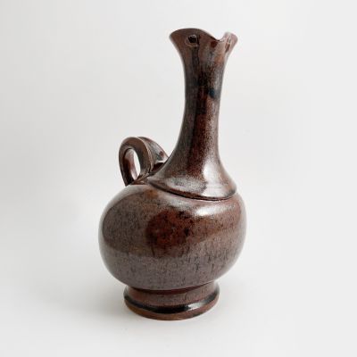 Signed swiss red / brown ceramic jug designed as a bird_0