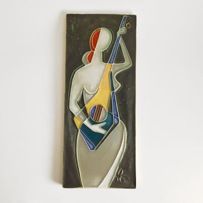 Vintage cubist tile by Schäffenacker, Germany_0