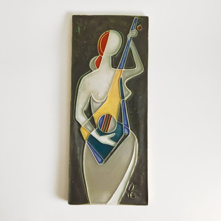 Vintage cubist tile by Schäffenacker, Germany