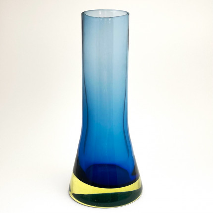 Blue Murano glass vase by Flavio Poli for Seguso