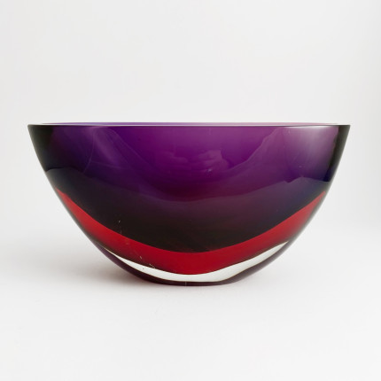 Large sommerso bowl by Flavio Poli for Seguso, Murano