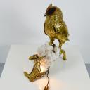 French owl brass and agate lamp by Henri Fernandez, circa 1970_3