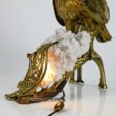 French owl brass and agate lamp by Henri Fernandez, circa 1970_7