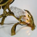 French owl brass and agate lamp by Henri Fernandez, circa 1970_5