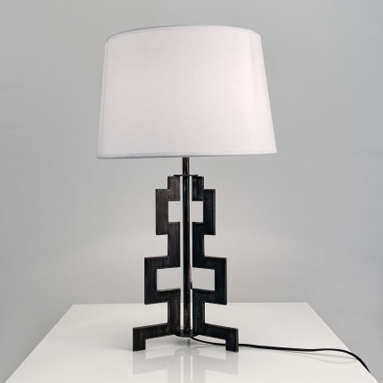 Vintage black iron brutalist lamp