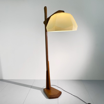 Wooden antroposophical floor lamp Dornach design