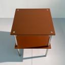 vintage tubular steel side table with metal shelf_8