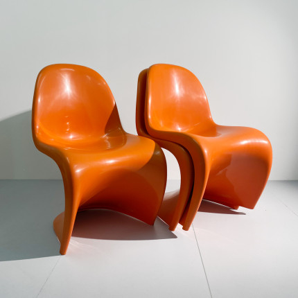 Set of 4 Verner Panton chairs, Hermann Miller, Fehlbaum 1973