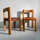 6 brutalist wood and leather chairs_2