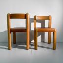 6 brutalist wood and leather chairs_1