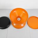 Vintage plastic orange stool Rochetto by Castiglioni for Kartell_5