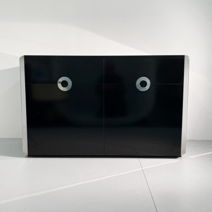 Black lacquered Italian sideboard Willy Rizzo for Mario Sabot