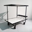 Vintage black and white Swiss bar cart_7