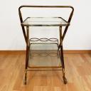 Vintage designer Cesare Lacca wooden and glass tea trolley, Italy 60s_2
