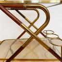 Vintage designer Cesare Lacca wooden and glass tea trolley, Italy 60s_7