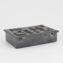 French brutalist tin and colored glass box, Jacques Avoinet, circa 60-70_1