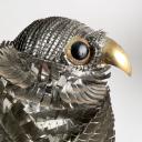 Large Alexander Blazquez Mexican modern metal brutalist bird sculpture_2