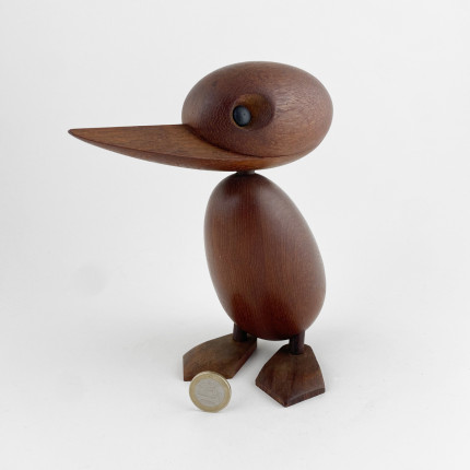 Large wooden teak duck Hans Bolling for Torben Orskov