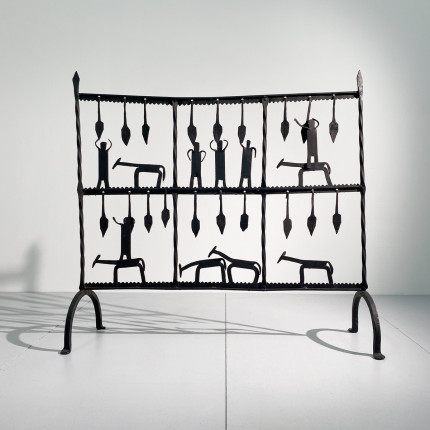 Atelier de Marolles brutalist wrought iron fire screen