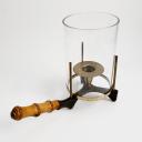 Brass and bamboo windlight candleholder by Carl Auböck, Wien_1