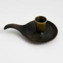 Vintage black patinated brass candleholder by Karl Hagenauer, Wien_5