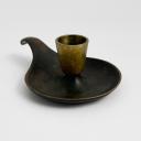 Vintage black patinated brass candleholder by Karl Hagenauer, Wien_3