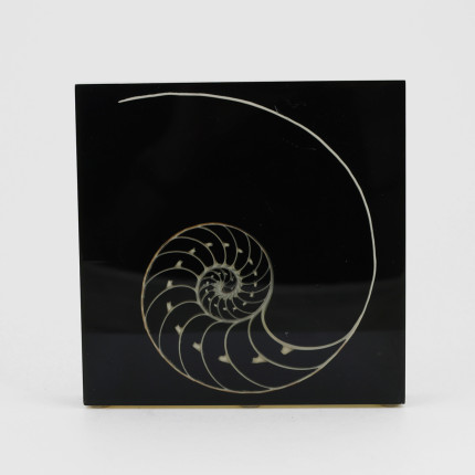 Vintage object with a nautilus resin inclusion, french, circa 1970
